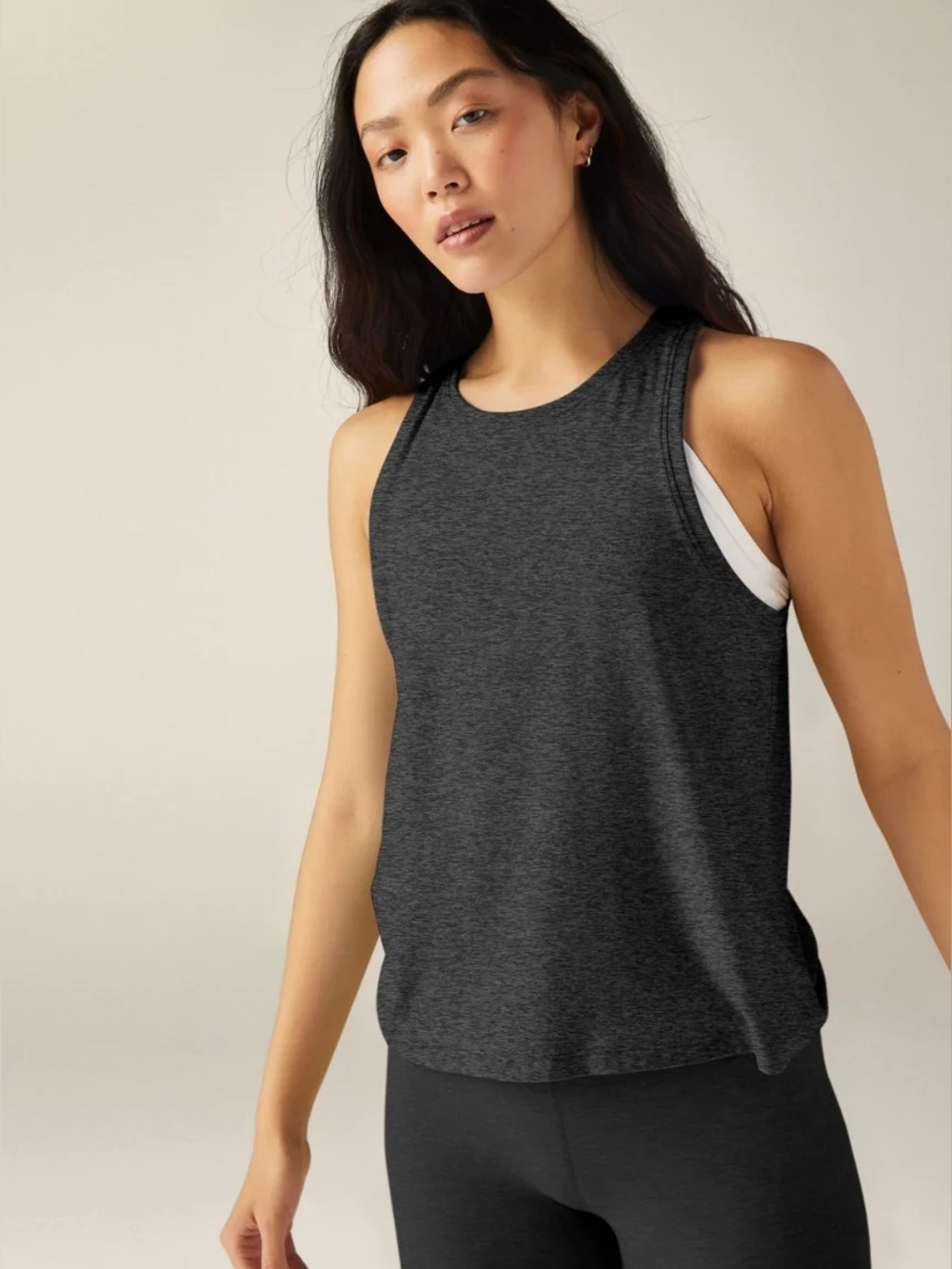 Beyond Yoga Featherweight Rebalance Tank Top- Black Charcoal